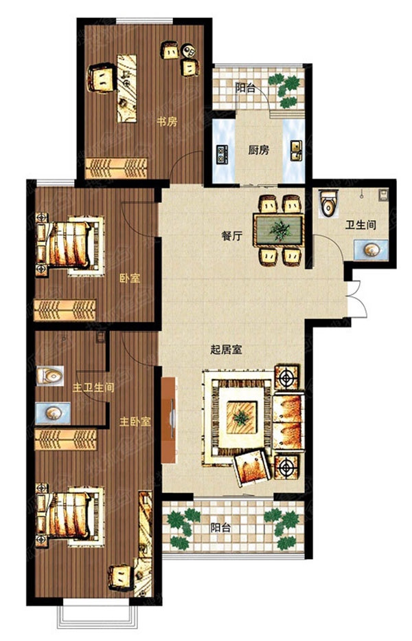 鼎原时代 3居室 2100元/月